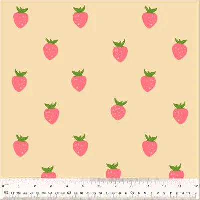 Heather Ross Meadows Wideback / Berry - Ecru / 25cm