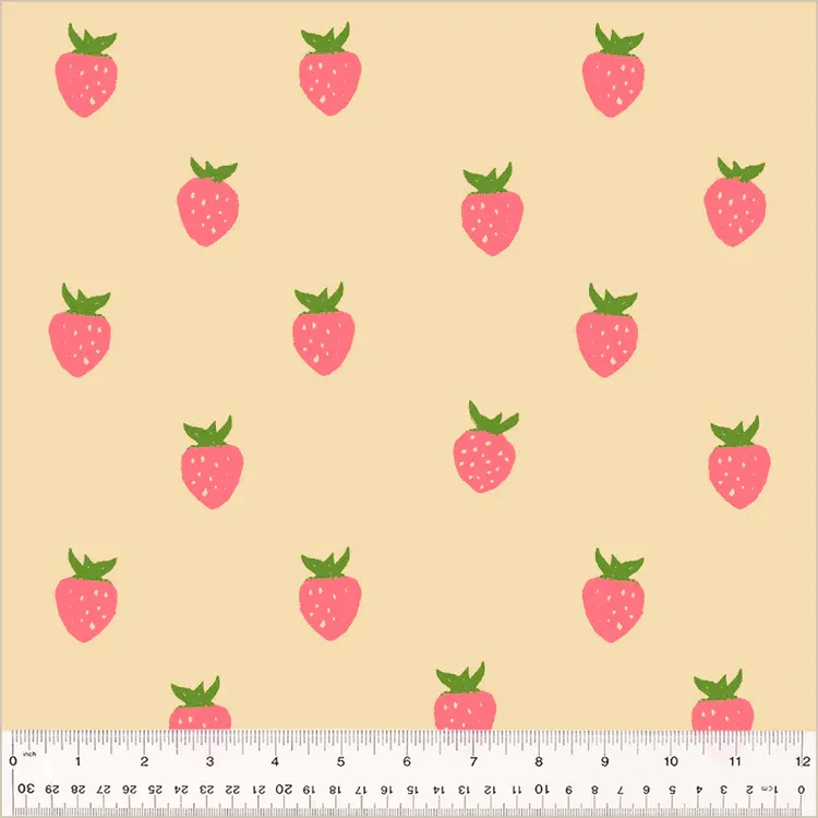 Heather Ross Meadows Wideback / Berry - Ecru / 25cm