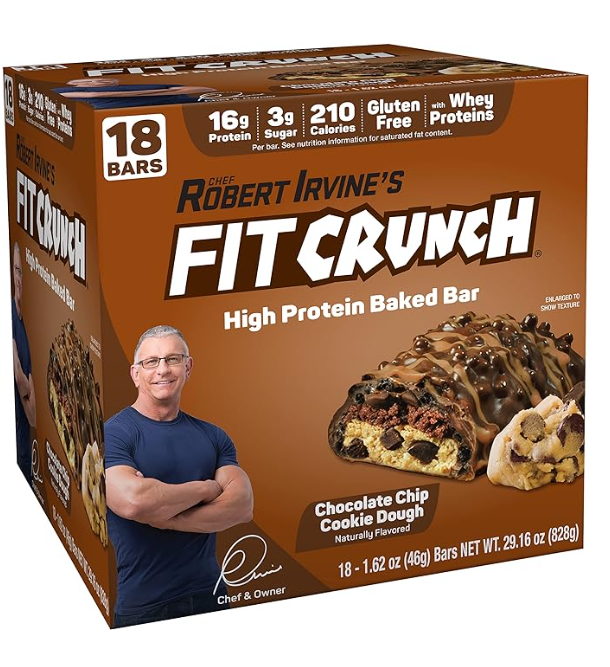 Robert Irvine&#39;s chocolate chip cookie dough protein bar 18 x 48 gr