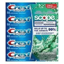 Crest Complete + Scope Active Foam Toothpaste 5 x 170 mL