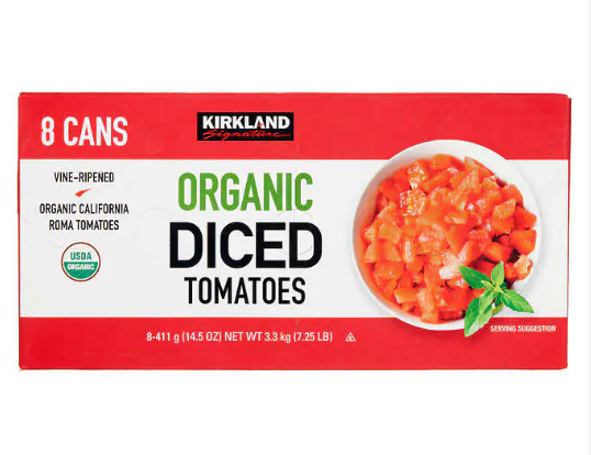 Kirkland Signature Organic Diced Tomato 8 x 411 gr