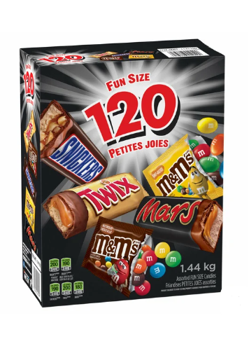 Cadbury Fun Size Assorted Candy Bars 120 pack