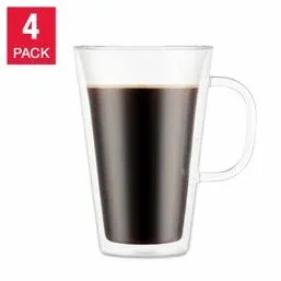 BODUM Canteen Double Wall Mugs 4 x 13.5 oz