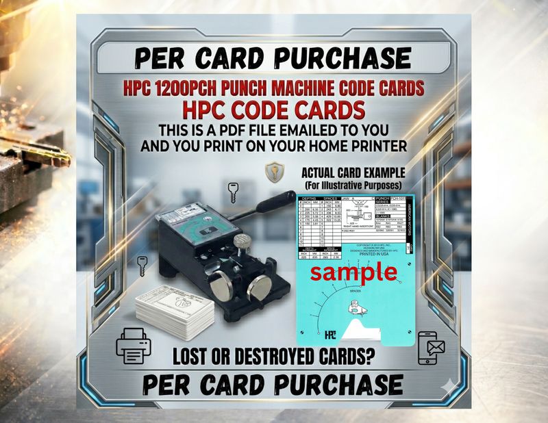 HPC 1200PCH Punch Cards -  Per Card Purchase