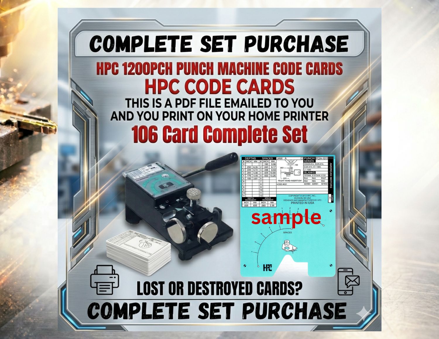 HPC 1200PCH Complete Set Punch Cards