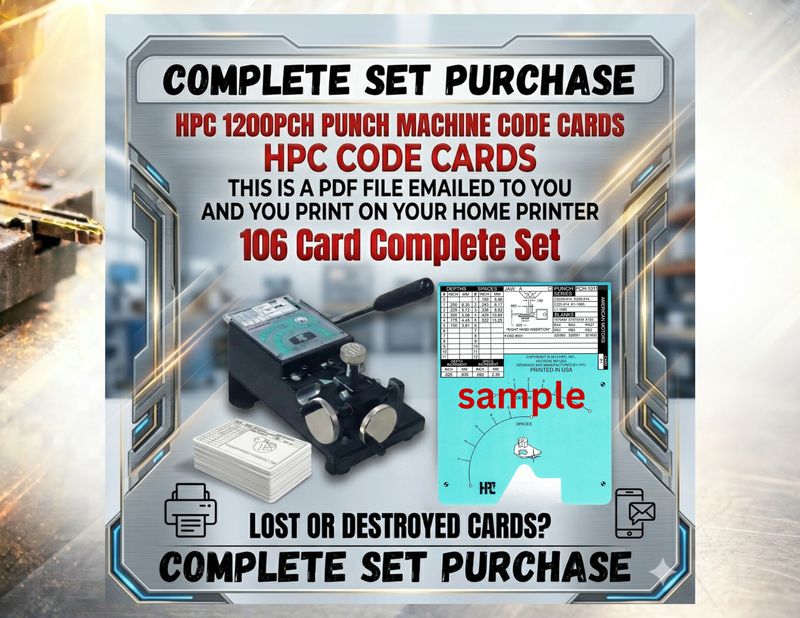 HPC 1200PCH Complete Set Punch Cards