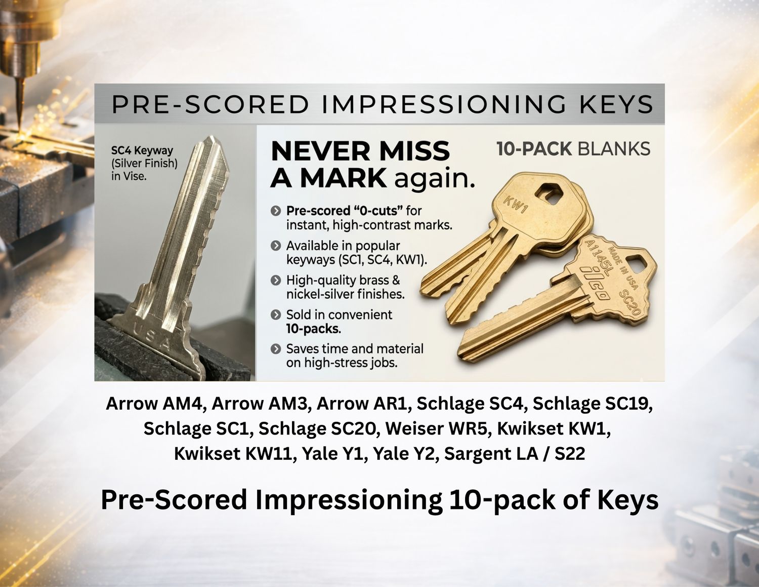 Pre-Scored Impressioning Key