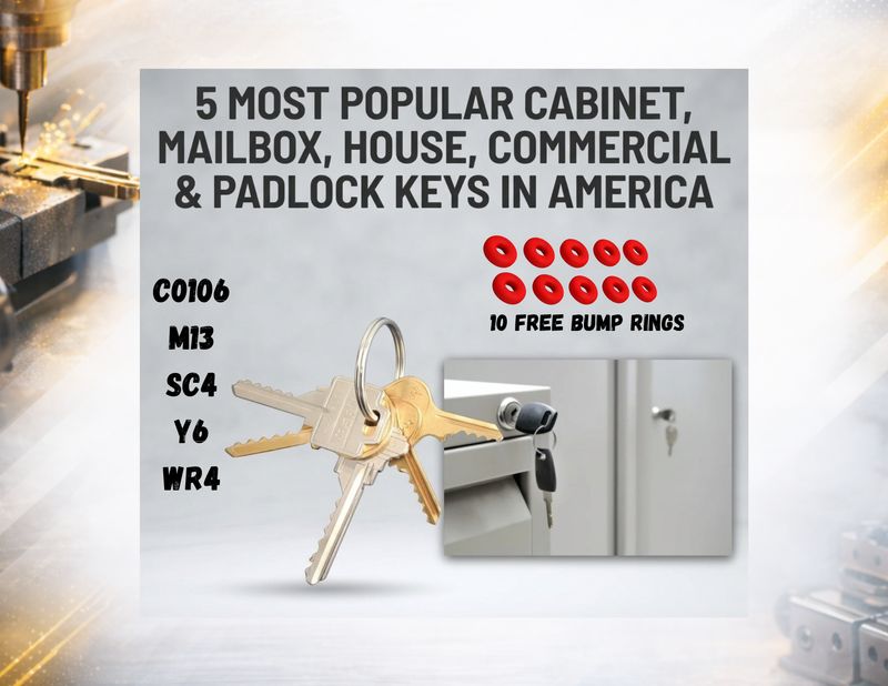 5 Most Popular Bump Keys for Cabinet, Mailbox, House, Commercial &amp; Padlock Keys