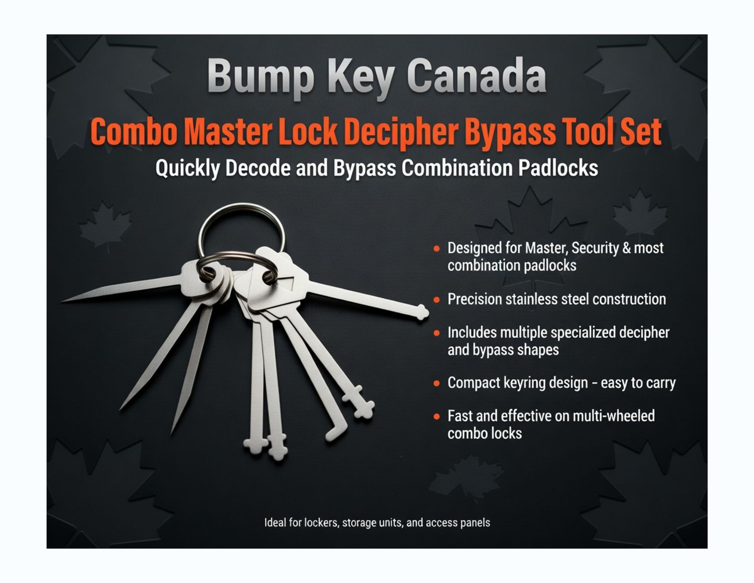8 Piece Warded Lock, Skeleton Key &amp; Bypass Picks