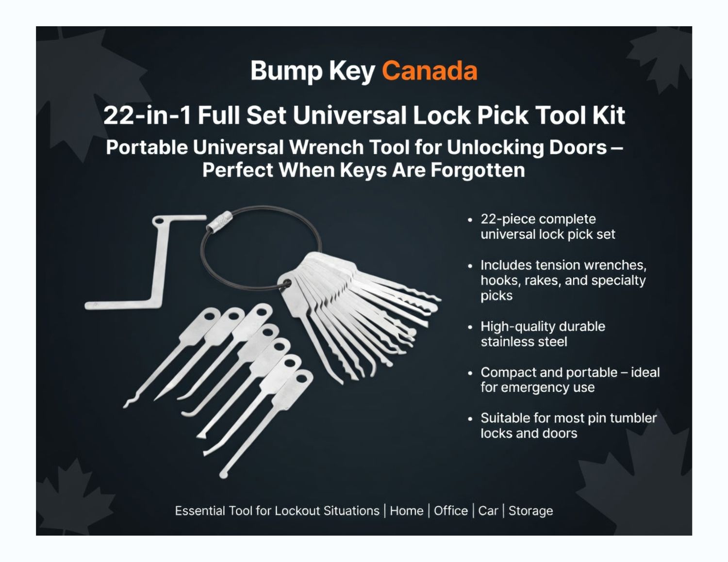 22-in-1 Full Set Covert Pocket Lock Picks