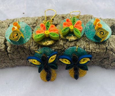 Quilling Love Earrings