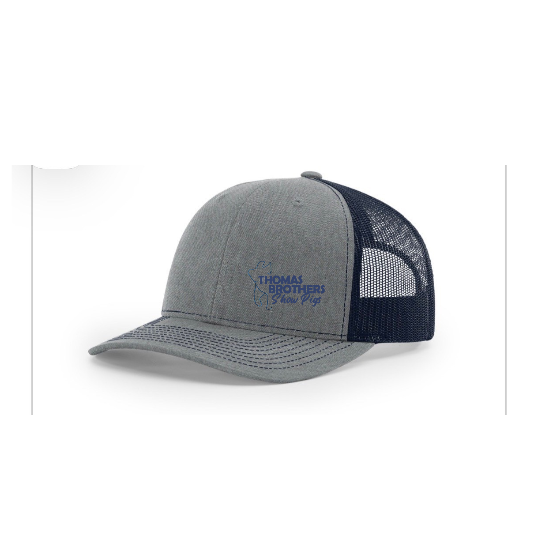 Hat Grey and Navy with Small Logo