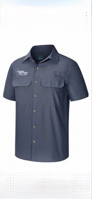 Short Sleeve Button Up Fishing Style Vented Shirt