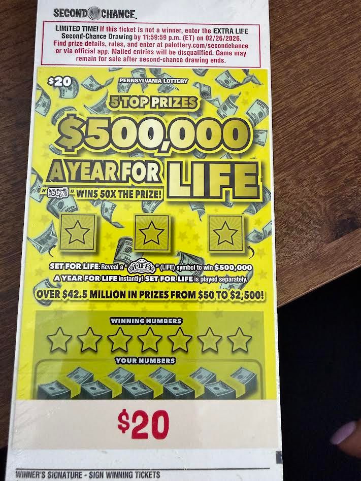 500,000 A YEAR FOR LIFE $20 BOOK