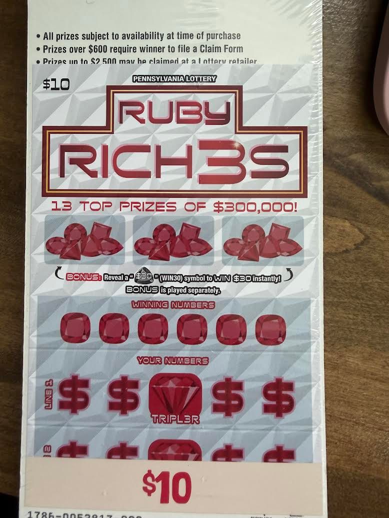 RUBY RICH3S $10 TICKET
