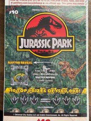 JURASSIC PARK $10 TICKET