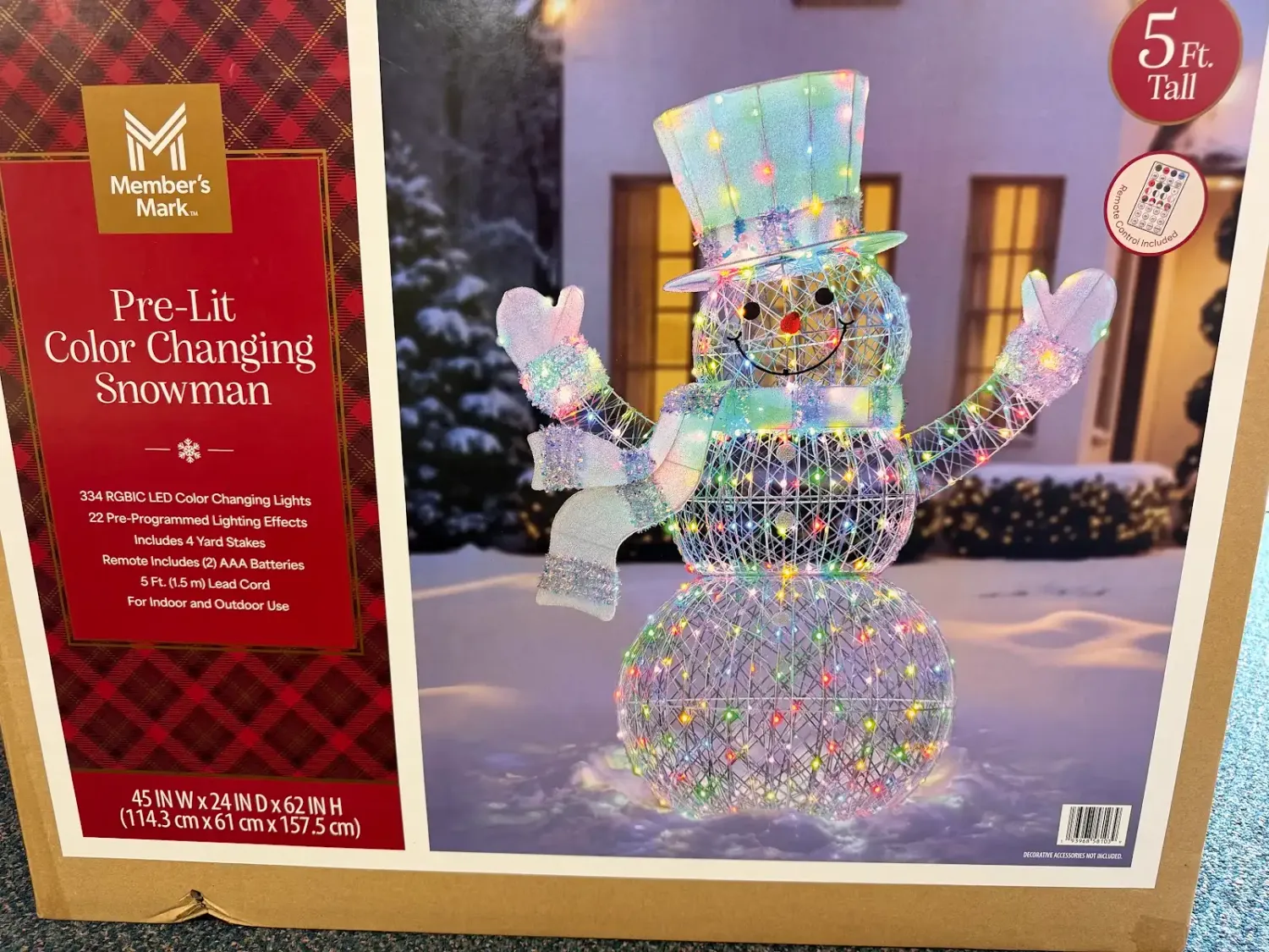 PRELIT COLOR CHANGING SNOWMAN