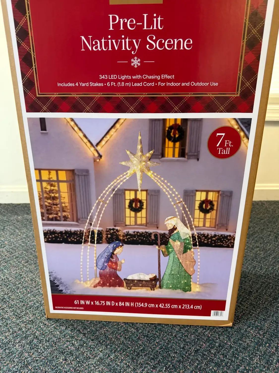 PRE-LIT NATIVITY SCENE 7FT TALL