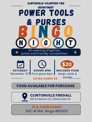PURSES &amp; POWER TOOL BINGO