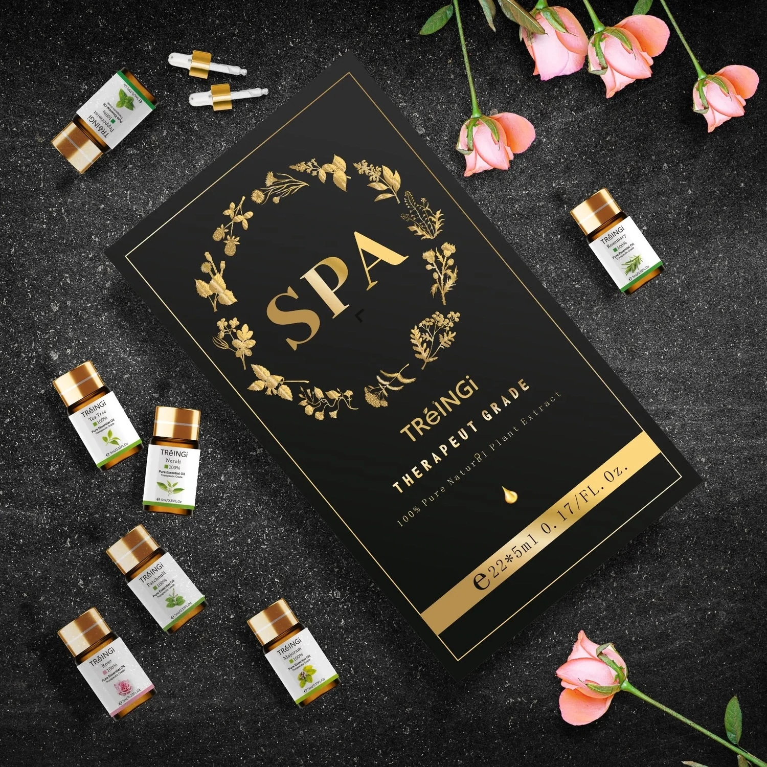 Pure Natural Essential Oils 22pcs Gift Box SPA Set