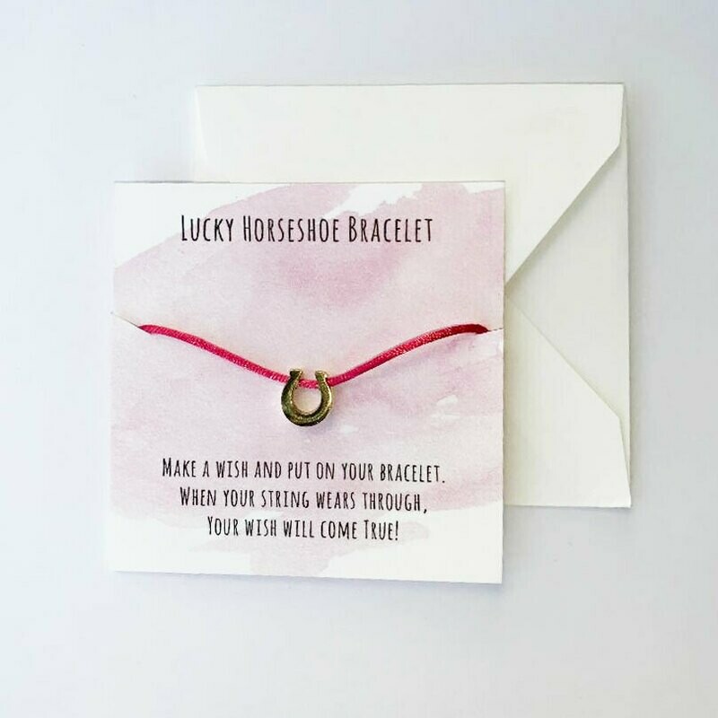 Gold Horseshoe Friendship Wish Bracelet