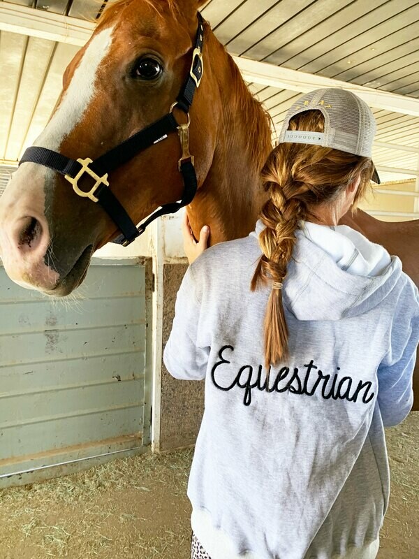 Embroidered Equestrian Hoodie Sweatshirt