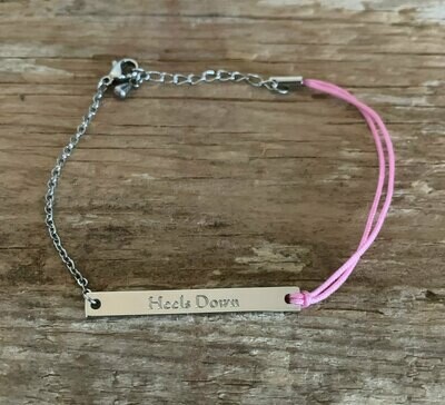 Silver Pink Heels Down Barn friendship Bracelet