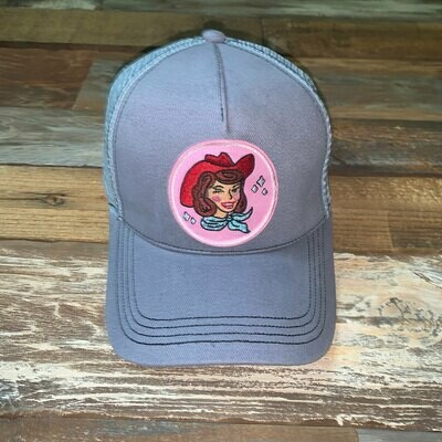 Gray Cowgirl Trucker Hat - Auburn Gray Cowgirl Trucker Hat - Auburn