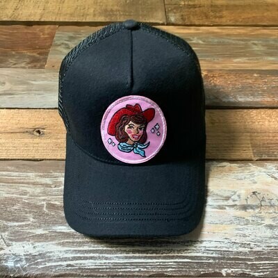 Black Cowgirl Trucker Hat - Auburn Black Cowgirl Trucker Hat - Auburn