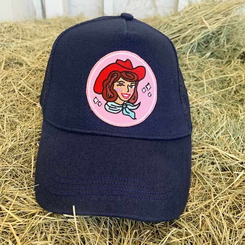 Navy Cowgirl Trucker Hat - Auburn