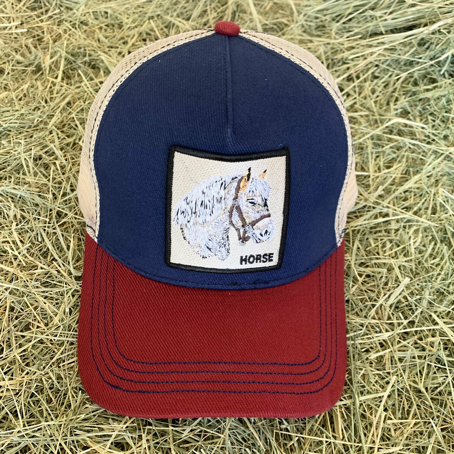 Red, White and Blue Horse Trucker Hat