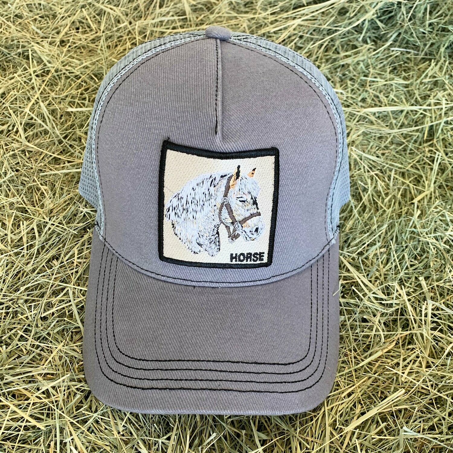 Gray Horse Trucker Hat