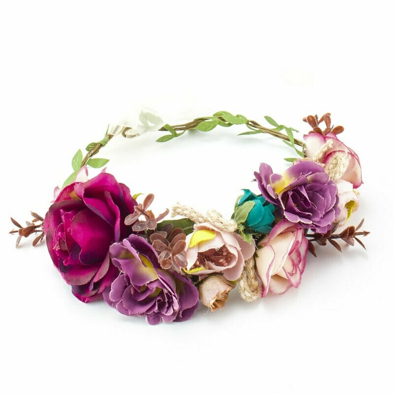 Burgundy Floral Crown