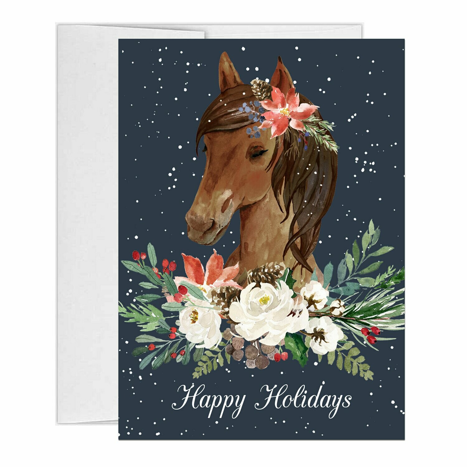 Christmas Horse Watercolor Holiday Cards