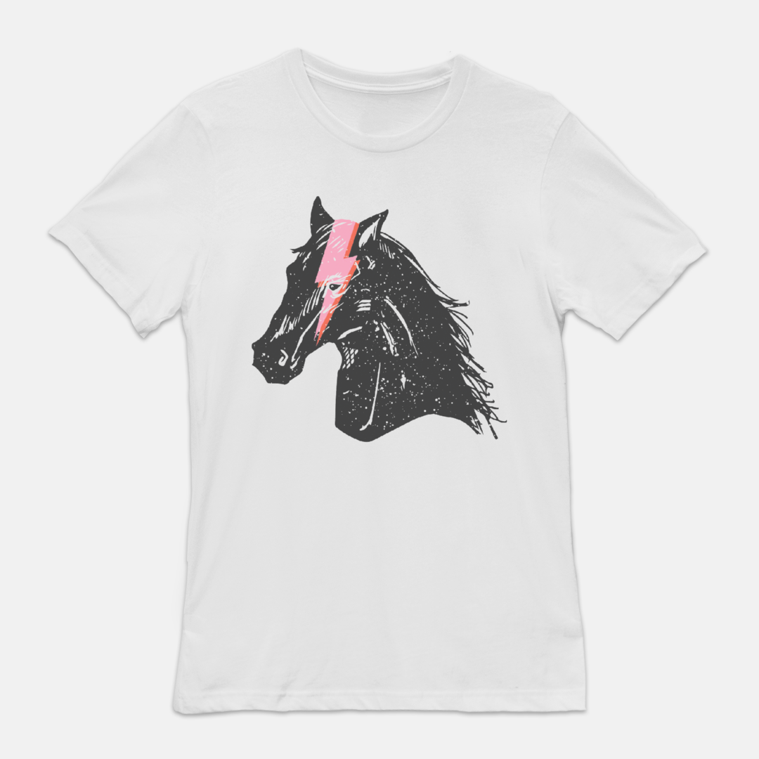 White My Horse is a Rockstar T-shirt Tee