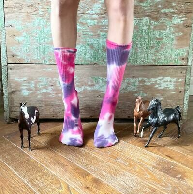 Tie Dye Cotton Crew Paddock Boot Socks Tie Dye Cotton Crew Paddock Boot Socks
