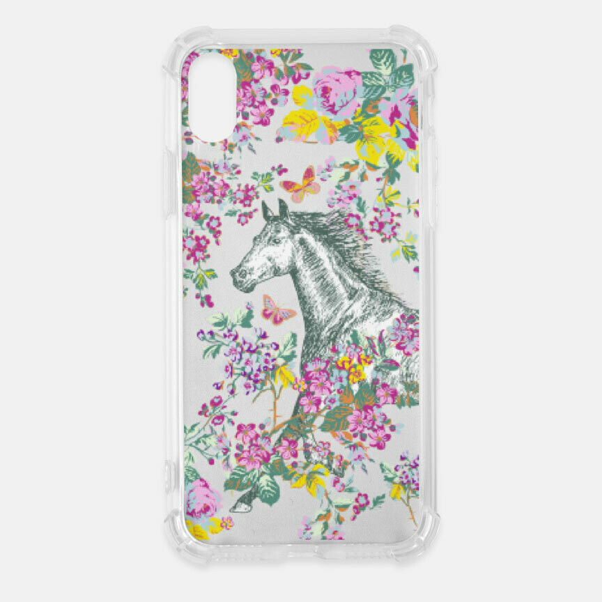 Floral Butterfly Garden Horse Clear Cell Phone Cover Case