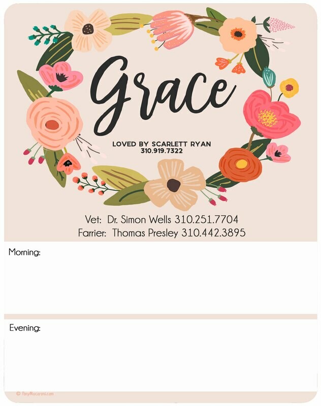 Custom Pink Garden Floral Wreath Stall Sign