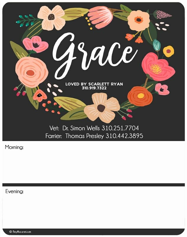 Custom Charcoal Garden Floral Wreath Stall Sign