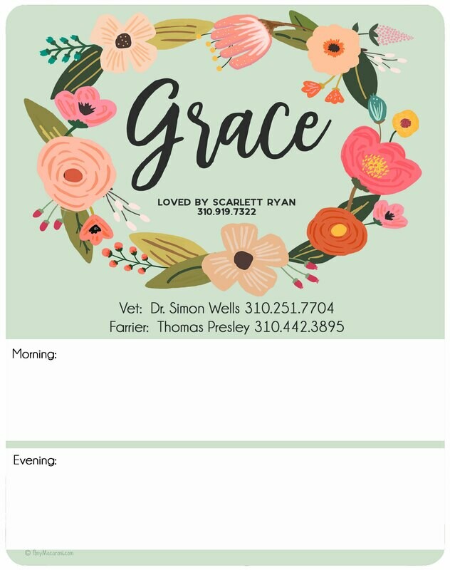 Custom Mint Green Garden Floral Wreath Stall Sign