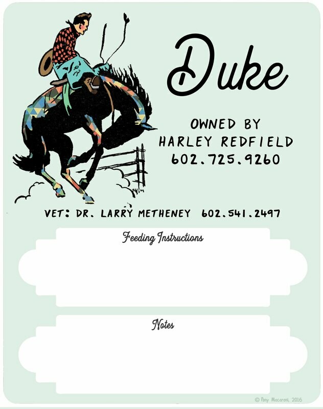 Custom Cowboy Horse Stall Sign