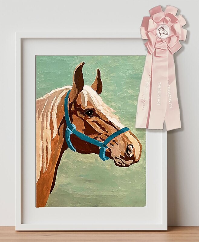 Palomino on Green Vintage Art Digital Download 8x10 print