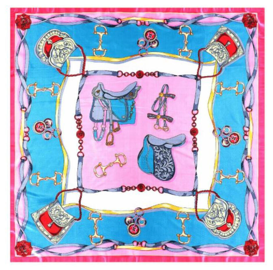 Pink and Blue Saddles Scarf