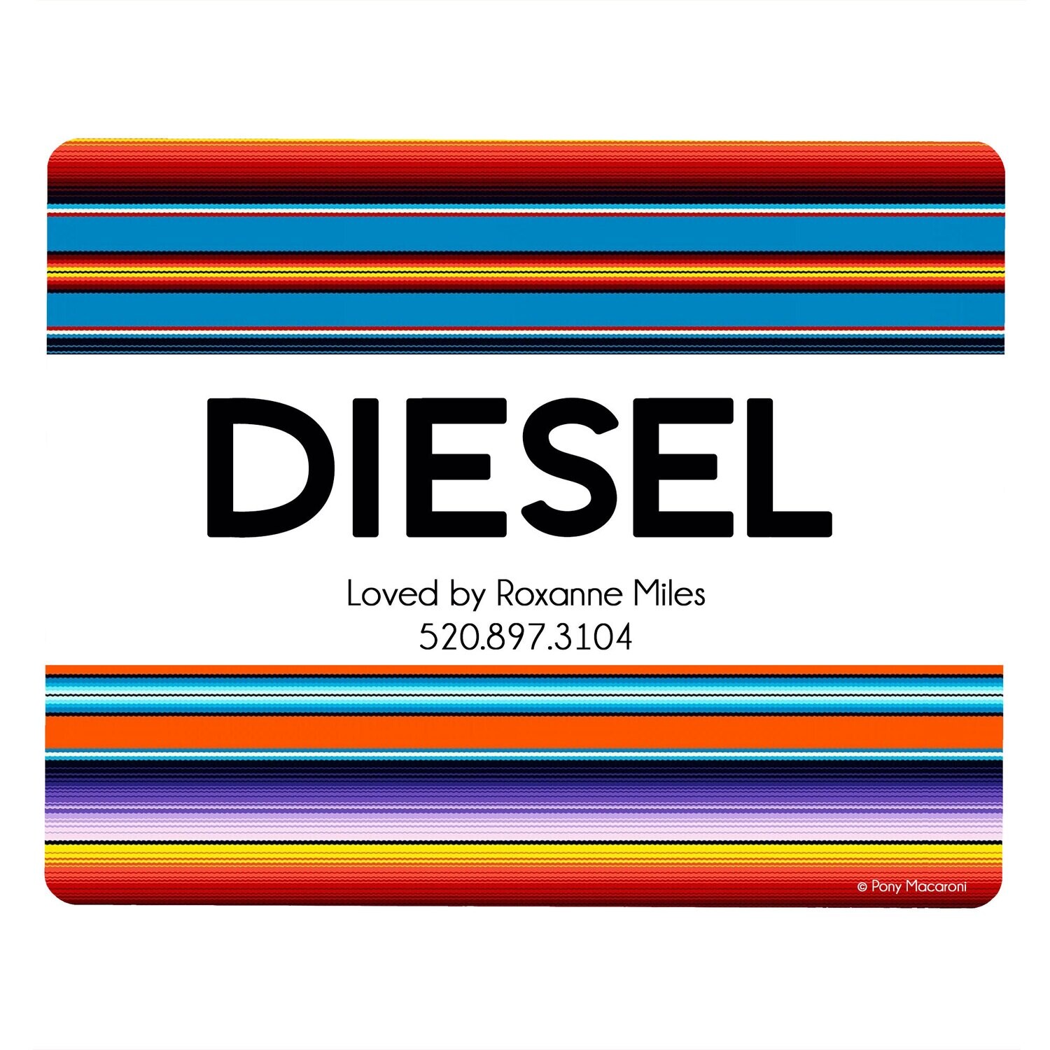 Custom Serape Uno Stall Name Plate