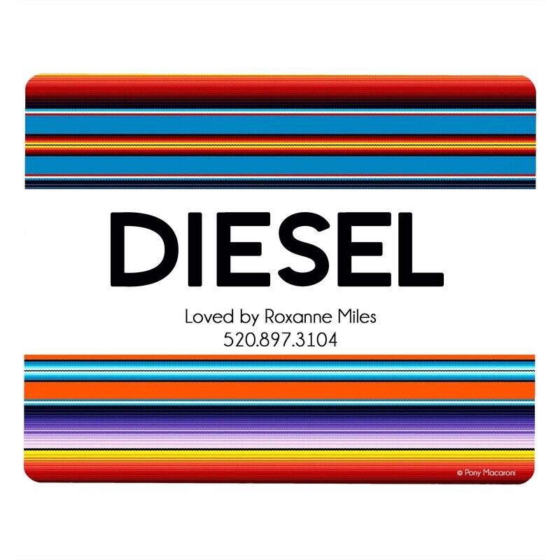 Custom Serape Uno Stall Name Plate