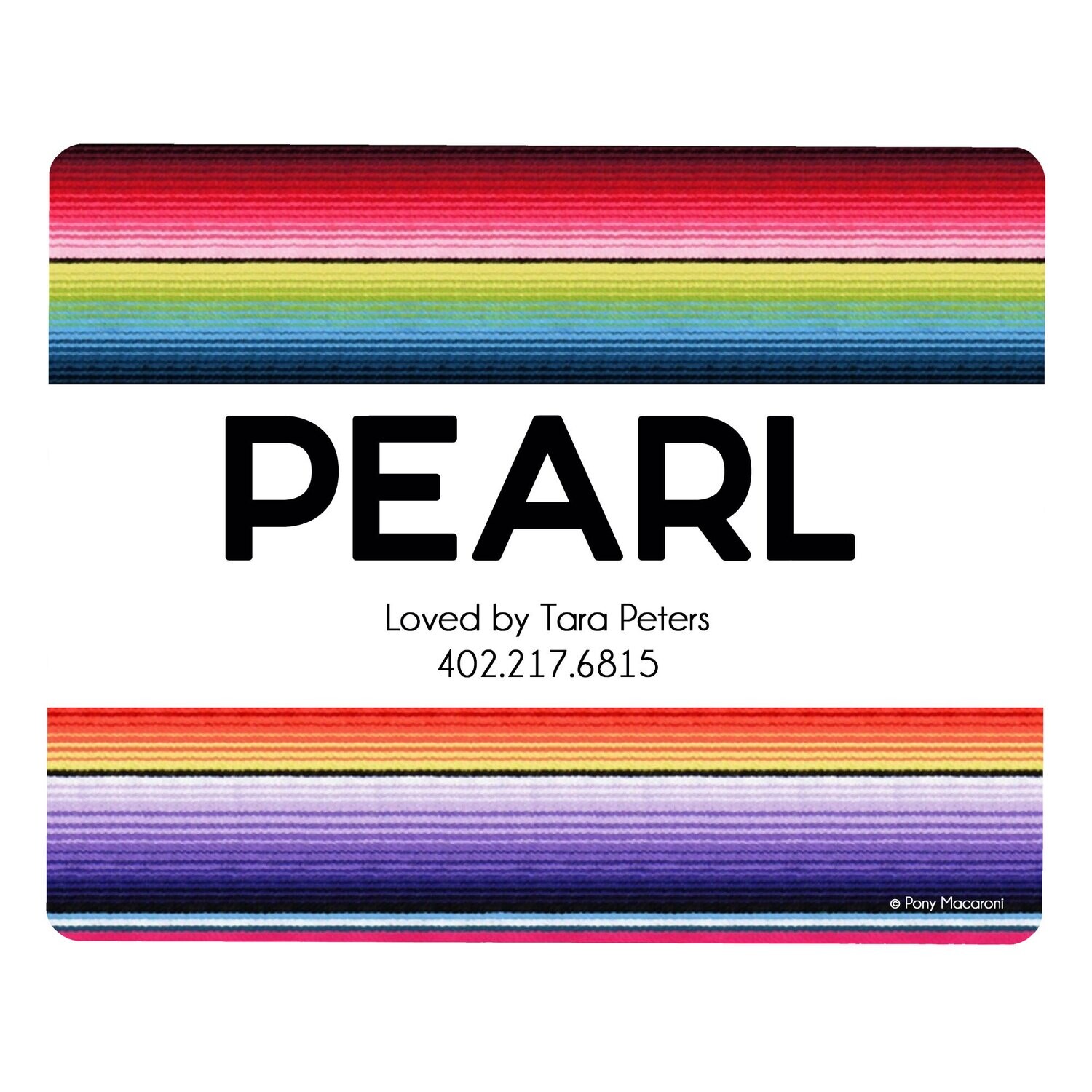 Custom Serape Tres Stall Name Plate