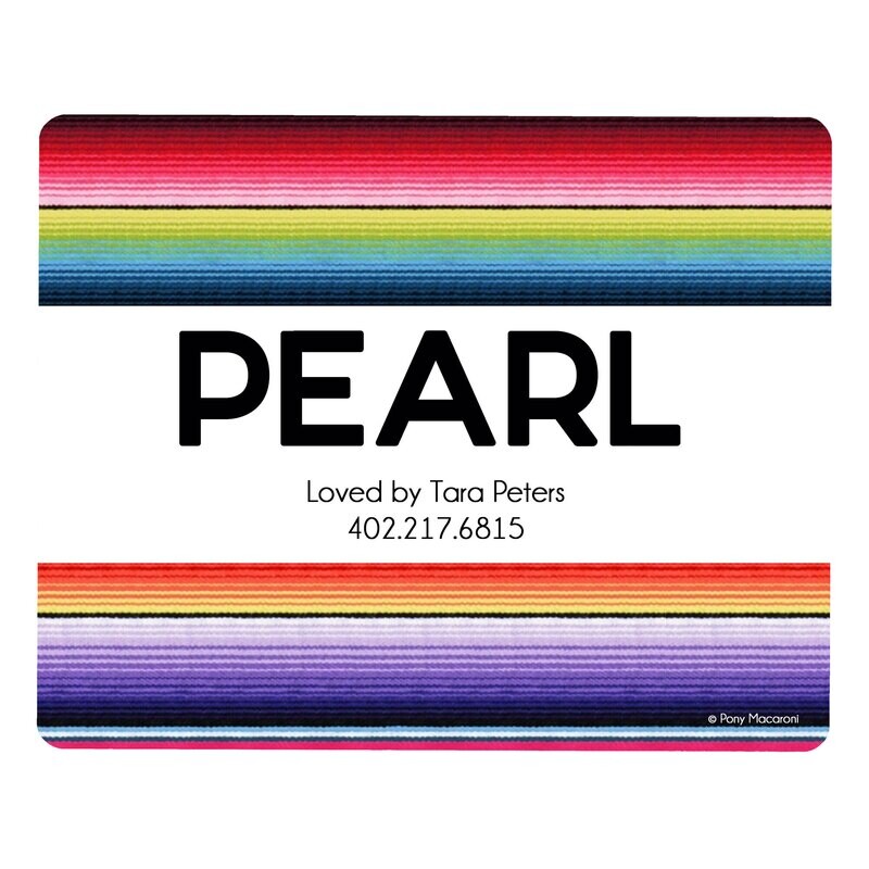 Custom Serape Tres Stall Name Plate
