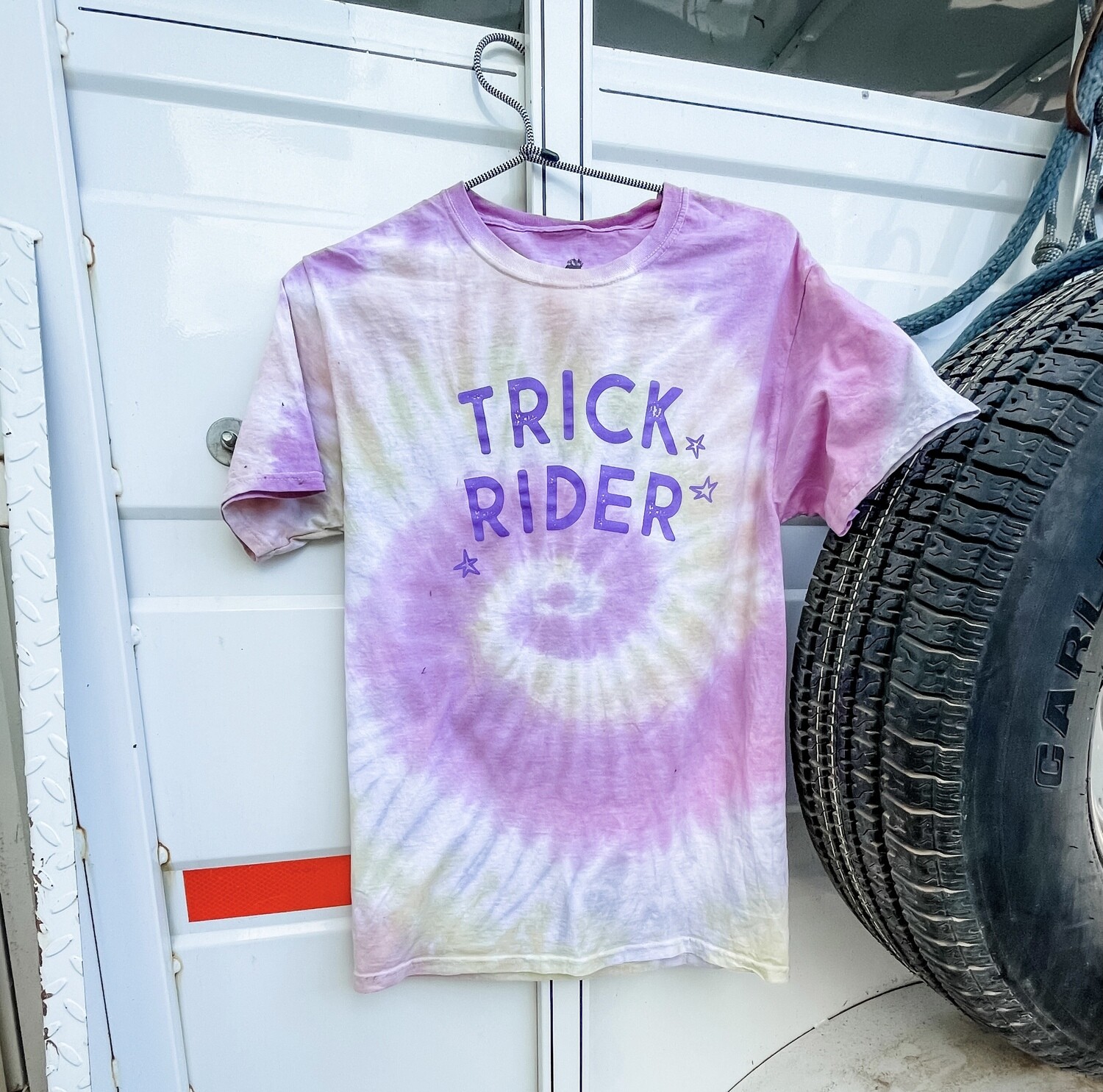 Trick Rider Tie dye Tee in Pink Banana