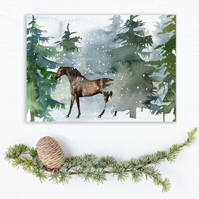 Winter Forest Horse Holiday Cards