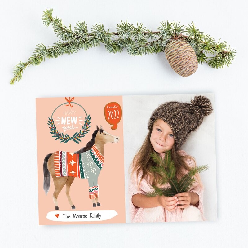 Horse New Year Equestrian Photo Holiday Cards